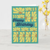 70sレトロサイケデリックGroovyヒッピー誕生日 カード (黄色い花)