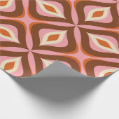 70sレトロシームレスパターン(オレンジ、ブラウン、ピン) ラッピングペーパー (角)