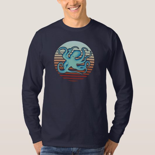 70sレトロスタイルタコ tシャツ (正面)