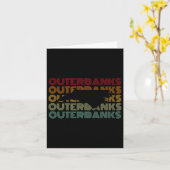 70sレトロスタイルObxレトロビーチマップNcバケーションOu カード (黄色い花)