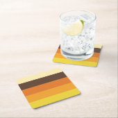 70sレトロストライプのカラーパターン スクエアペーパーコースター (インサイチュ)