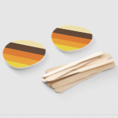 70sレトロストライプのカラーパターン ハンドファン (組立なし)