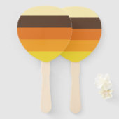 70sレトロストライプのカラーパターン ハンドファン (正面&裏面)