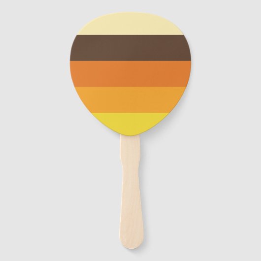 70sレトロストライプのカラーパターン ハンドファン (正面)