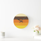 70sレトロストライプのカラーパターン ラウンド壁時計 (ホーム)