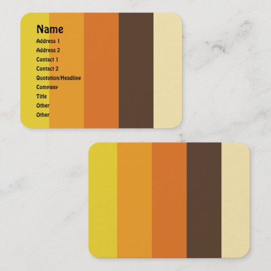 70sレトロストライプのカラーパターン 名刺 (正面/裏面)