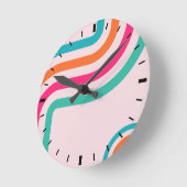 70sレトロストライプデコール ラウンド壁時計 (傾斜)