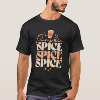 70SレトロパンプキンスパイスラテPSLレトロ秋ビンタ Tシャツ