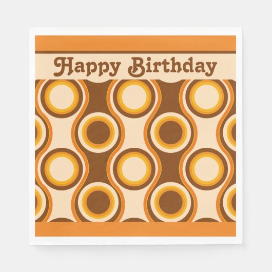 70sレトロパーティーパターン スタンダードランチョンナプキン (正面)