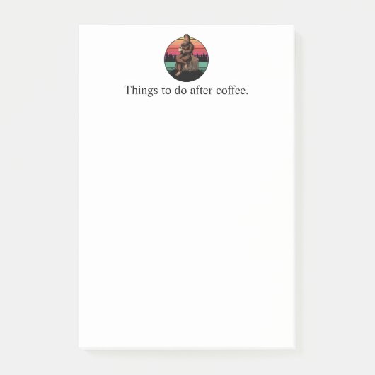 70sレトロビッグフット&コーヒー ポストイット (正面)