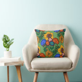 70sレトロフローラ緑 クッション (椅子)