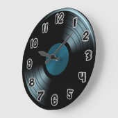 70sレトロブルーレコード ラージ壁時計 (傾斜)