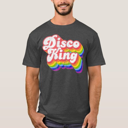 70sレトロレインボーディスコキング tシャツ (正面)