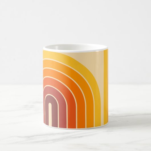 70sレトロヴィンテージスタイル幾何学的デザイン コーヒーマグカップ (中央)