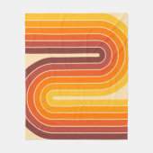 70sレトロヴィンテージスタイル幾何学的デザイン フリースブランケット (正面)