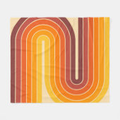 70sレトロヴィンテージスタイル幾何学的デザイン フリースブランケット (正面(横))