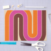 70sレトロヴィンテージスタイル幾何学的デザイン 薄葉紙 (クラフト)