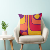 70sレトロヴィンテージスタイル幾何学的パターン クッション (椅子)