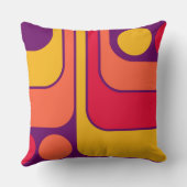 70sレトロヴィンテージスタイル幾何学的パターン クッション (裏面)