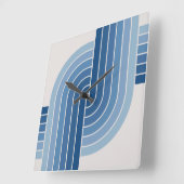 70sレトロヴィンテージスタイル幾何学的パターン スクエア壁時計 (傾斜)