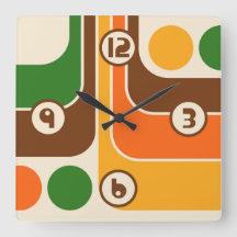 70sレトロヴィンテージスタイル幾何学的パターン