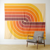 70sレトロヴィンテージスタイル幾何学的パターン タペストリー (インサイチュ(横))