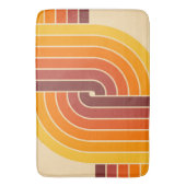 70sレトロヴィンテージスタイル幾何学的パターン バスマット (正面縦)