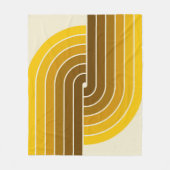 70sレトロヴィンテージスタイル幾何学的パターン フリースブランケット (正面)