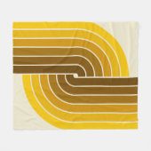 70sレトロヴィンテージスタイル幾何学的パターン フリースブランケット (正面(横))