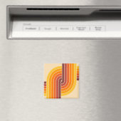 70sレトロヴィンテージスタイル幾何学的パターン マグネット (インサイチュ (食洗機))