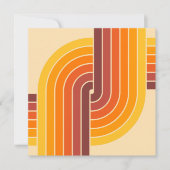 70sレトロヴィンテージスタイル幾何学的パターン 招待状 (正面)