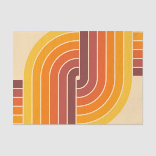 70sレトロヴィンテージスタイル幾何学的パターン 薄葉紙 (正面)