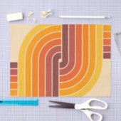 70sレトロヴィンテージスタイル幾何学的パターン 薄葉紙 (クラフト)