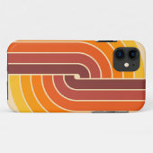 70sレトロヴィンテージスタイル幾何学的パターン Case-Mate iPhoneケース (裏面(横))