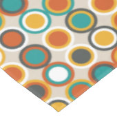 70sレトロ円パターンオレンジ色の茶色のティール(緑がかった色) テーブルクロス (アングル)