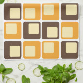 70sレトロ四角形パターン キッチンタオル (折り畳み)