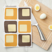 70sレトロ四角形パターン キッチンタオル (四つ折り)