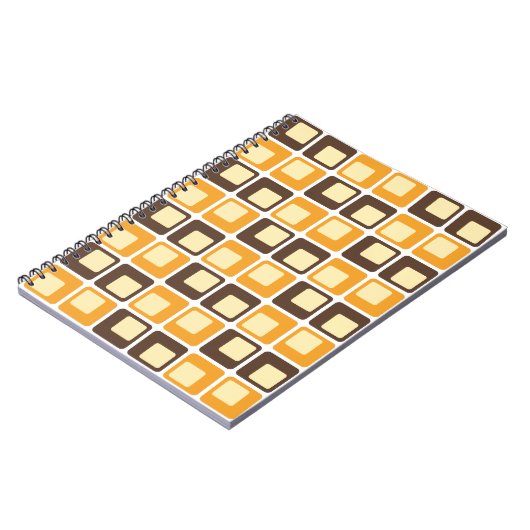 70sレトロ四角形パターン ノートブック (左側)