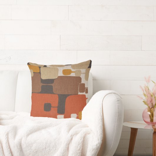 70sレトロ幾何学模様 クッション (ソファ)