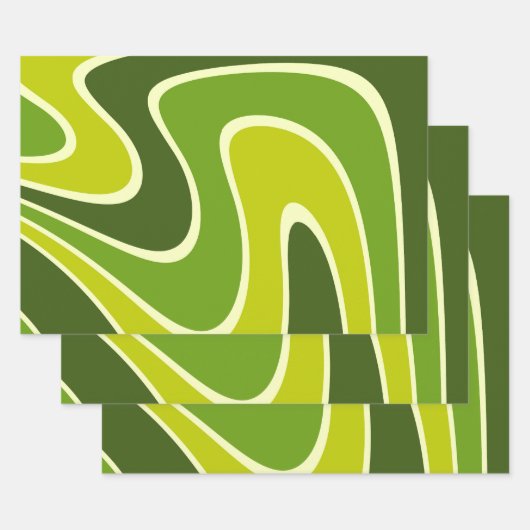 70sレトロ抽象芸術ラヴァデザイン ラッピングペーパーシート (セット)