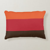70sレトロ3ストライプのヴィンテージ色パターン アクセントクッション (正面)