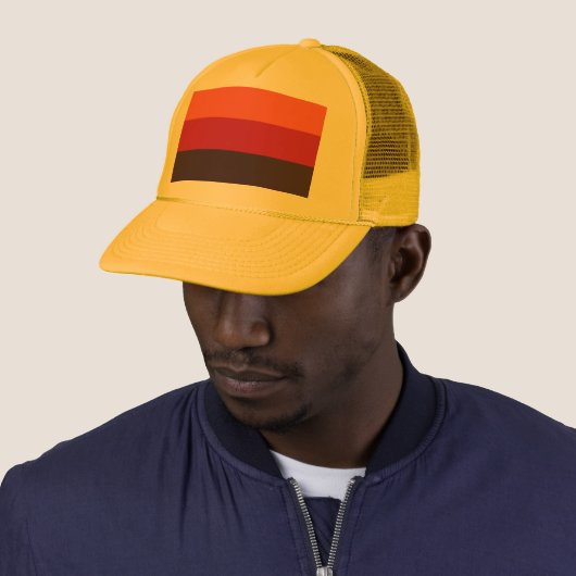 70sレトロ3ストライプのヴィンテージ色パターン キャップ (インサイチュ)