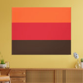 70sレトロ3ストライプのヴィンテージ色パターン キャンバスプリント (インサイチュ (リビング))