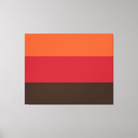 70sレトロ3ストライプのヴィンテージ色パターン キャンバスプリント (正面)