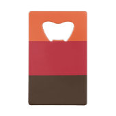 70sレトロ3ストライプのヴィンテージ色パターン クレジットカード栓抜き (裏面)