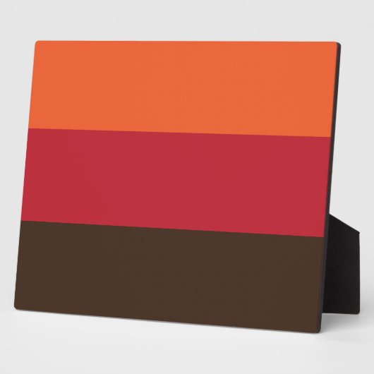 70sレトロ3ストライプのヴィンテージ色パターン フォトプラーク (側面)