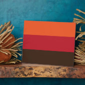 70sレトロ3ストライプのヴィンテージ色パターン フォトプラーク (側面)