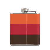 70sレトロ3ストライプのヴィンテージ色パターン フラスク (裏面)