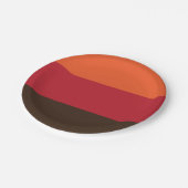 70sレトロ3ストライプのヴィンテージ色パターン ペーパープレート (アングル)