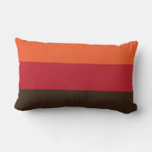 70sレトロ3ストライプのヴィンテージ色パターン ランバークッション (裏面)